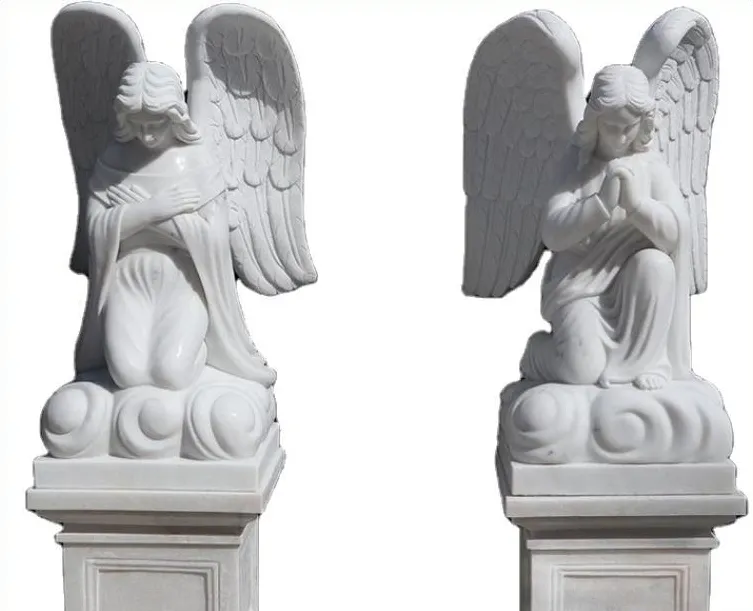 Statua occidentale in marmo marmo angelo museo di arte sala espositiva