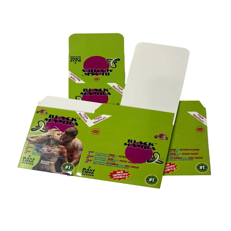 Ambalaj kutuları erkek geliştirme hapı 7 Rhino kağıt teşhir standı seks hapı için paket