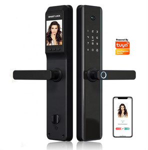 Electronic Tuya Wifi Bluetooth Biometric Fingerprint Magnetic Card Password Smart Lock with HD Camera for Aluminum Alloy Door - Product Image 1