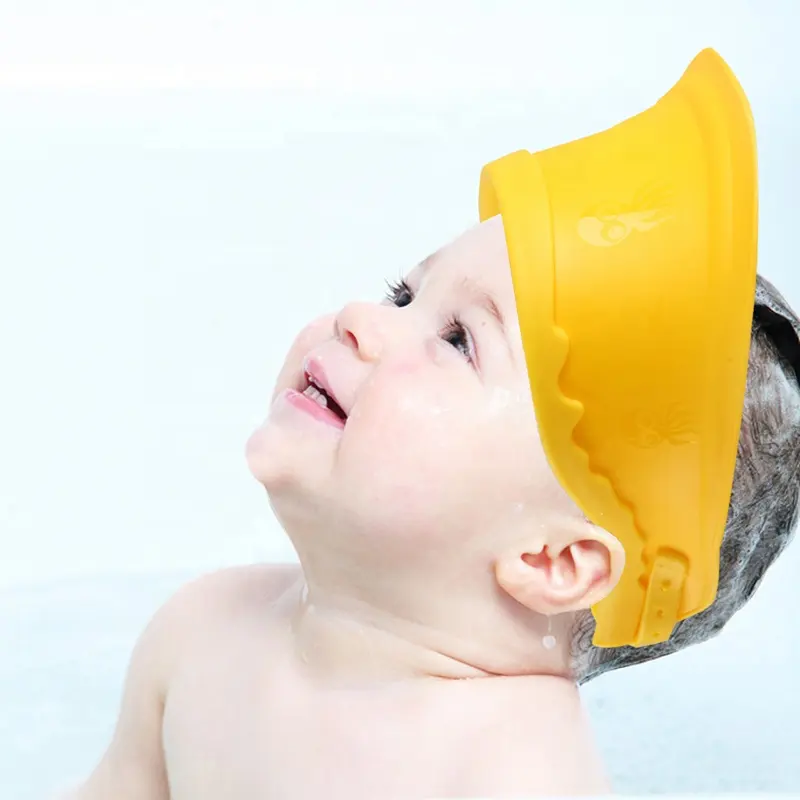 Gorro de goma de silicona para ducha de bebé, productos para bebé, colorido, para champú para niños