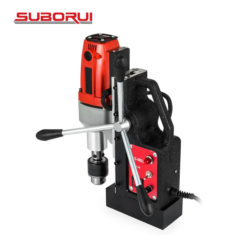 SUBORUI Mini Drill Press Bench Tabela Drill Press hss anular broche cortador portátil Magnetic Velocidade Ajustável Drill Press