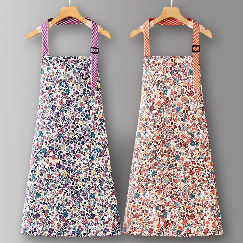 LZ648 Halter floral de algodón slub Naranja+Morado