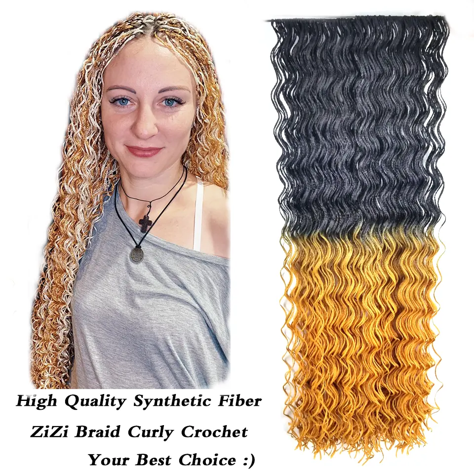 26 zoll Ombre 3 Tones ZiZi Braids Synthetic Braiding Hair Extension Natural Long Curly Weave 10packs/Lot 50 gr/paket