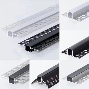 LEDライトストリップアルミニウムチャンネルプロファイル1m2m 3mPCカバー埋め込み式乾式壁石膏石膏LEDアルミニウムプロファイル - Product Image 4