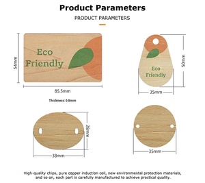Portachiavi in Legno Programmabile Sostenibile con Logo Inciso, Mini Tag RFID NFC 13.56mhz 12.5khz per Controllo Accessi e Tessere Associative - Product Image 4