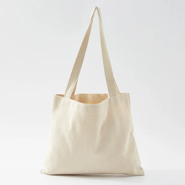 Simple Custom logo printed Recycle Organic 100% Plain cotton shopping bag Eco friendly cotton canvas tote bags