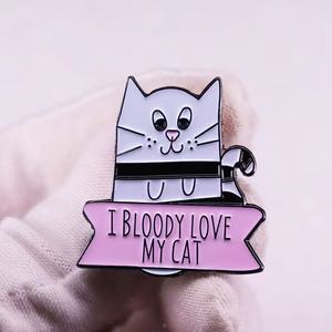 Minimalist kedi sevgilisi broş sevimli beyaz yavru Pin I aşk için benim kedi Metal zanaat takı <span class=keywords><strong>Pawsome</strong></span> hediyeler kedi sahipleri için