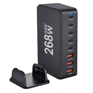 Jmax 268W GaN充電器8 in 1 USBC充電ステーション5タイプCポート100W複数デバイス用出力電力10W 40W - Product Image 3