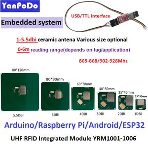 Modulo RFID integrato UHF gamma 1-2M Arduino Raspberry Pi sistema integrato modulo RFID USB lettore UHF scrittore gratuito Android SDK