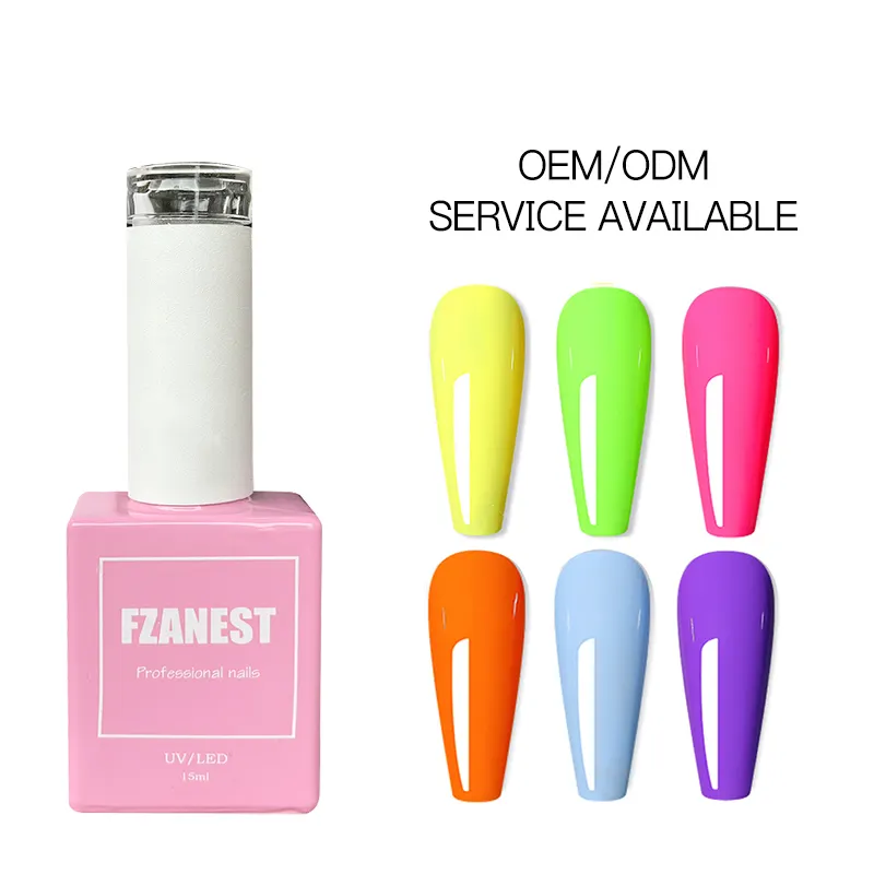 FZANEST Cosmetics color Gel Nail Polish Private Label color Gel Polish prodotti per unghie bottiglia Oem prezzo all'ingrosso con smalto per unghie