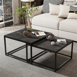 Juego de mesa de centro de anidación rectangular de 2 mesas de acento apilables para sala de estar - Product Image 2