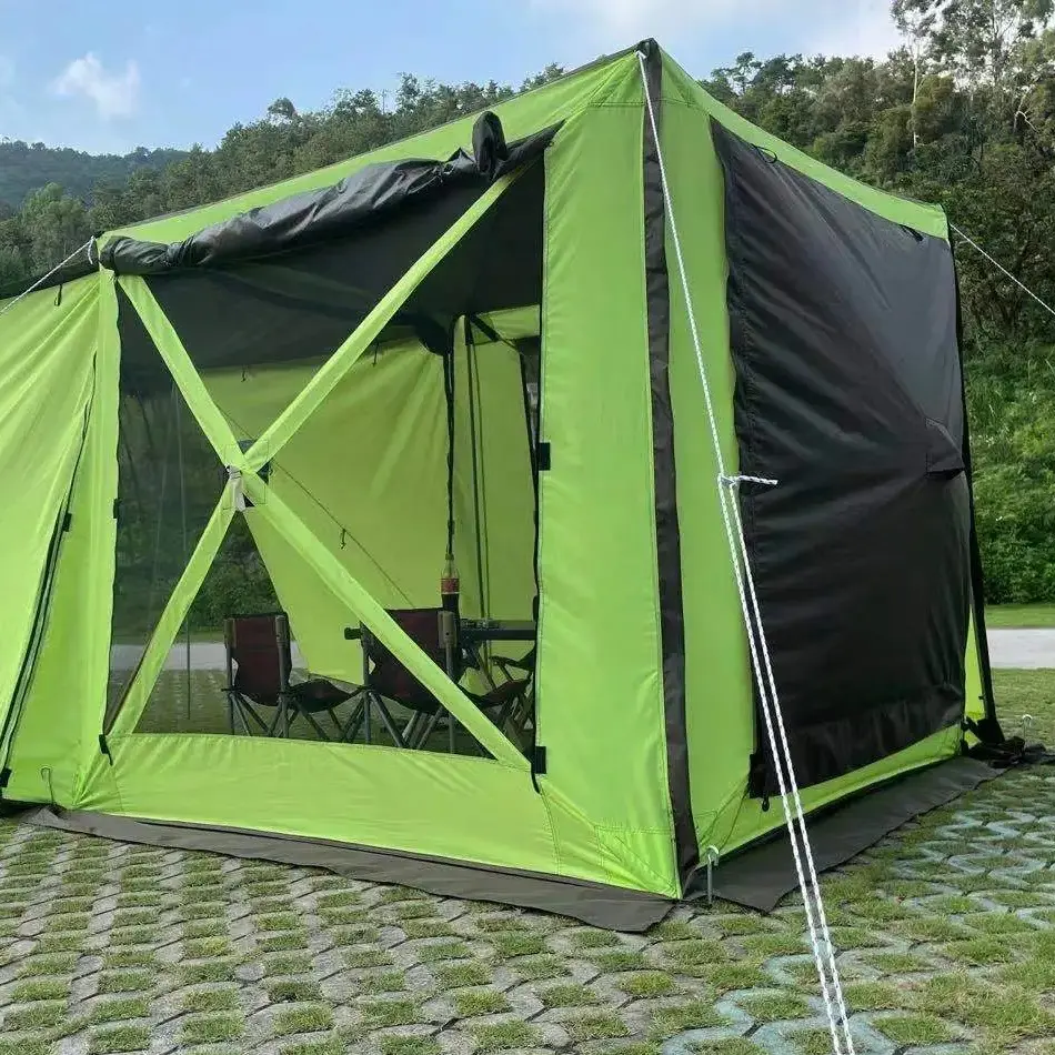 Portable 4-5 personnes Camping Hub tente 150D tissu moustiquaire installation instantanée tente extérieure