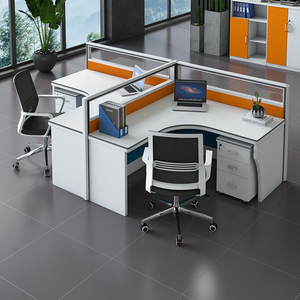 Cubículo moderno para 4 personas, mesas de ordenador de oficina, muebles, escritorio, Partición de PC, estación de trabajo - Product Image 4