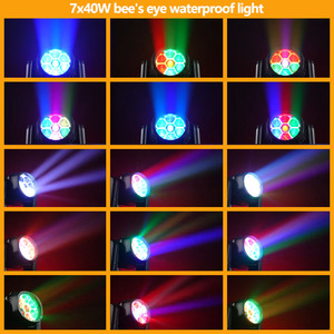 AOPU 7x40W cabeza móvil Ojo de abeja IP65 Luz de escenario RGBW LED impermeable Luz de cabeza móvil para fiesta banquete discoteca escenario de concierto - Product Image 6