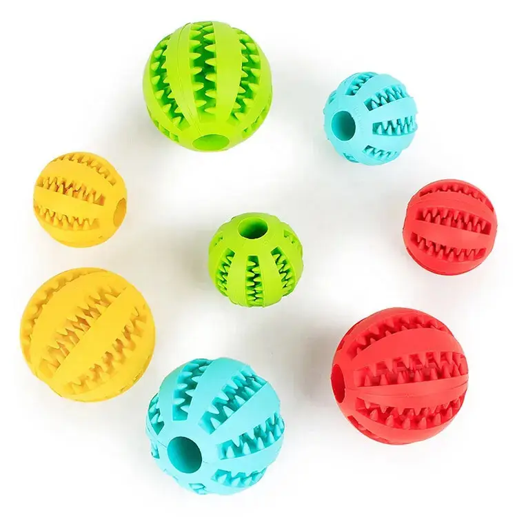新しい無毒のインタラクティブドッグボールおもちゃフードディスペンサーペットラバーチューおもちゃスマートペットおもちゃ