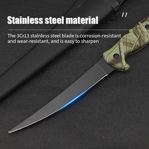 Açık kamp fileto bıçak balıkçılık iyi Hepler paslanmaz çelik siyah kaplama balıkçı bıçağı - Product Image 4