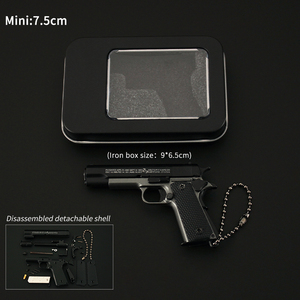Metal Colt 1911 1/3 modeli BERETTA 92F anahtar zincirleri hediye kolye takı M1911 anahtarlık silah mermi ile - Product Image 6