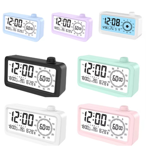 Sveglia digitale schermo Lcd conto alla rovescia per il conto alla rovescia del Timer di controllo della luminosità calendario della temperatura e Display 12/24H - Product Image 6