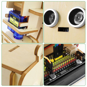 Kit de programación de madera para montaje de bricolaje, programación STEM, Kit de aprendizaje de Robot de saludo DIY para Arduino Starter con placa Microbit