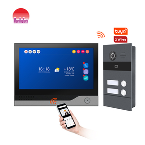 Intercomunicador de 2 botones Tuya con sistema de timbre de desbloqueo RFID para Multifamilia - Product Image 1