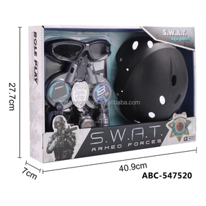 LK ชุดของเล่นทหารสำหรับเด็กหน่วยสวาทเซตของเล่นตำรวจหุ่นจำลองเสื้อกั๊กกันกระสุนหมวกกันน็อคแว่นตาป้ายระเบิดมือ - Product Image 2