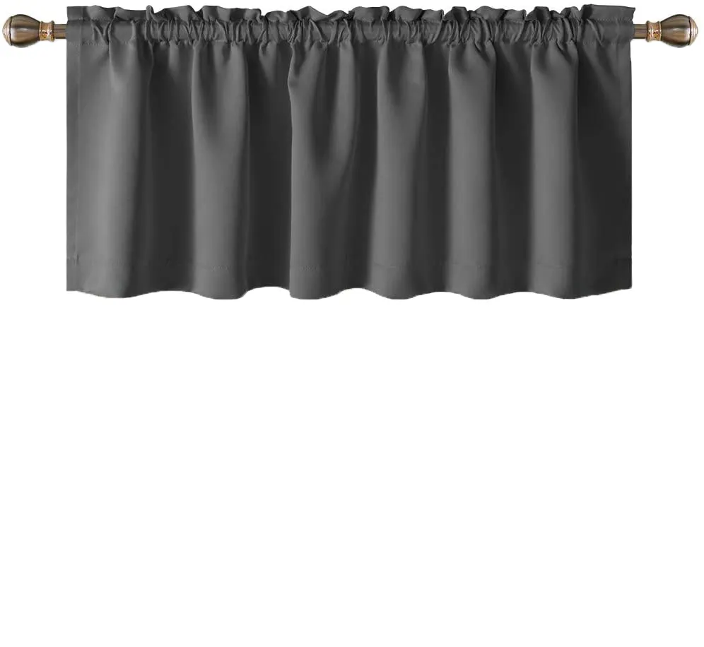 Personalizado Cinza Escuro Valances para Janela Quarto Isolado Térmico Escurecimento Cozinha Cortina Valances Rod Pocket Banheiro Valances