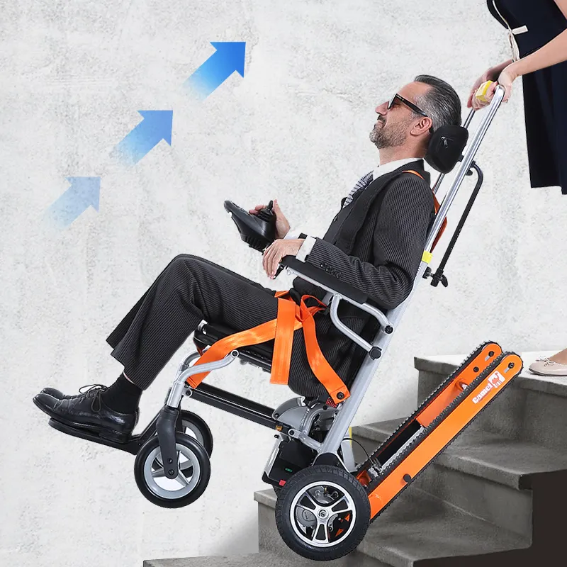 Sedia a rotelle elettrica a doppio motore 150w eccellente sistema di frenatura intelligente per salire le scale sedia a rotelle elettrica