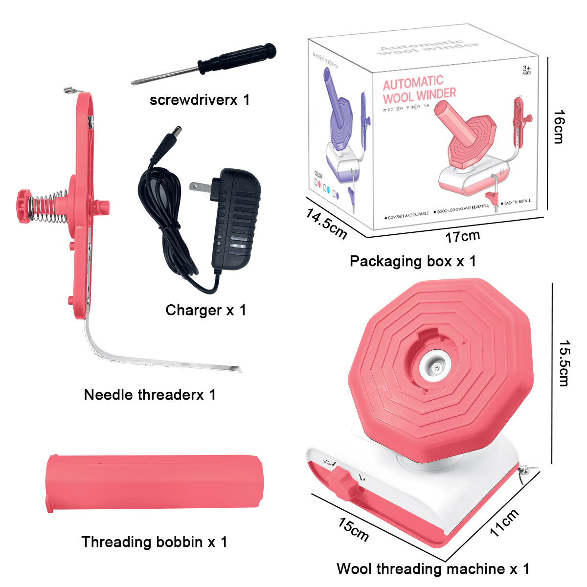 Nouveau bobinoir à fil rose