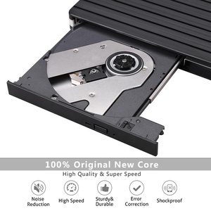 外置CD/DVD驱动器，带Type-C的USB 3.0，便携式刻录机和读取器，即插即用，低噪音，超薄超级驱动器，用于Lapt