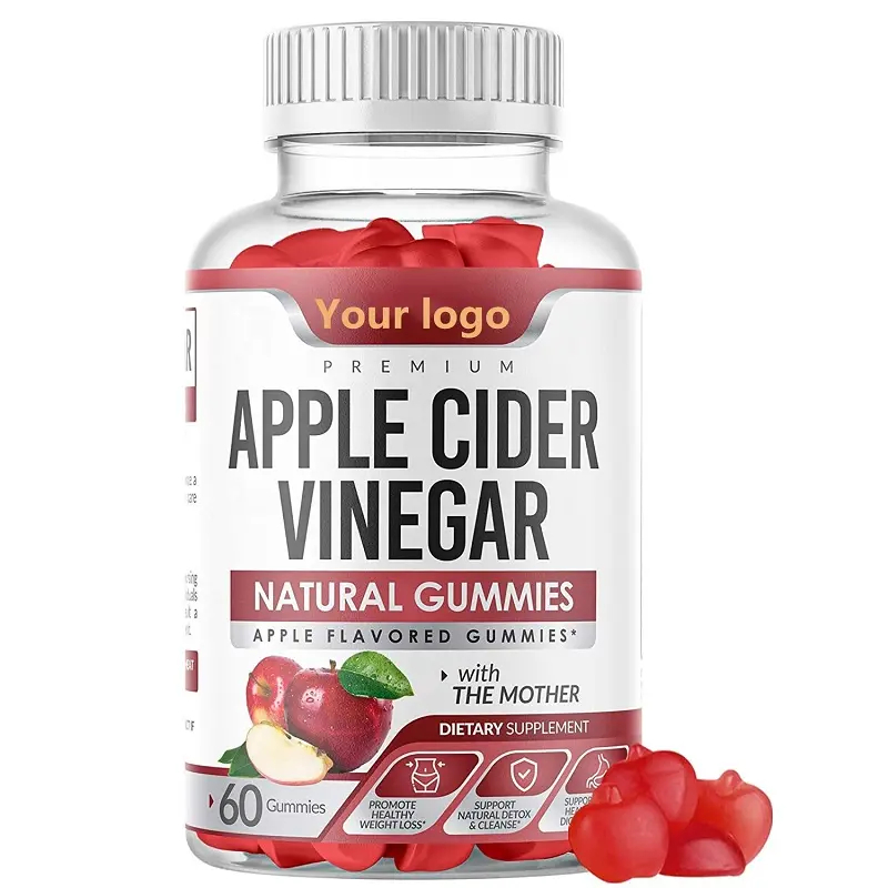 Đường miễn phí Hữu Cơ APPLE CIDER dấm Gummies 60 đếm ACV Gummy kẹo với Folic vitamin B6 B12