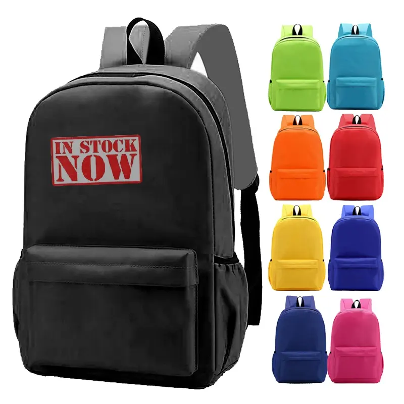 Ready to Ship Book Schoolbag Backpack Custom Black Blank Colors Back Pack School Book Bag for Kids Child