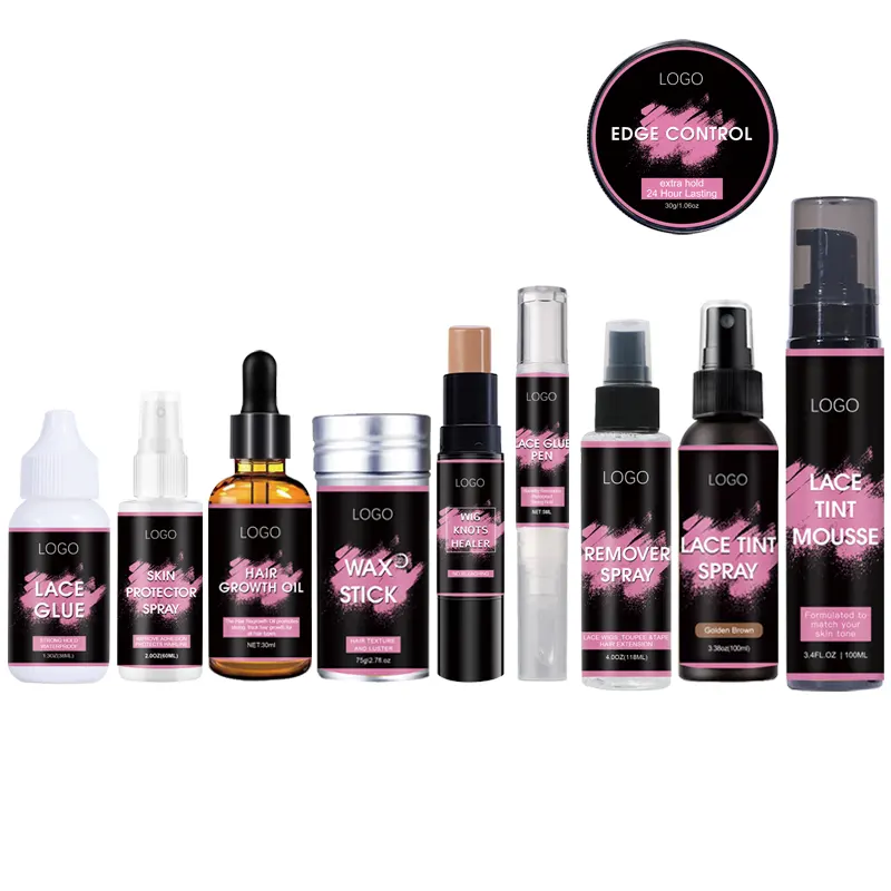 Pruik Installeren Kit Kant Pruik Zelfklevende Kant Tint Spray Edge Control Shine En Jam Gel Kant Lijm Waterdichte Sterke Hold Lijm