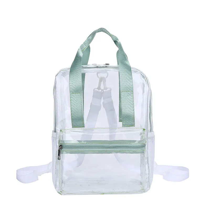 Sıcak satış özel seyahat şeffaf Pvc kızlar kadınlar için şeffaf kozmetik çantası plastik Film su geçirmez jöle sırt çantası
