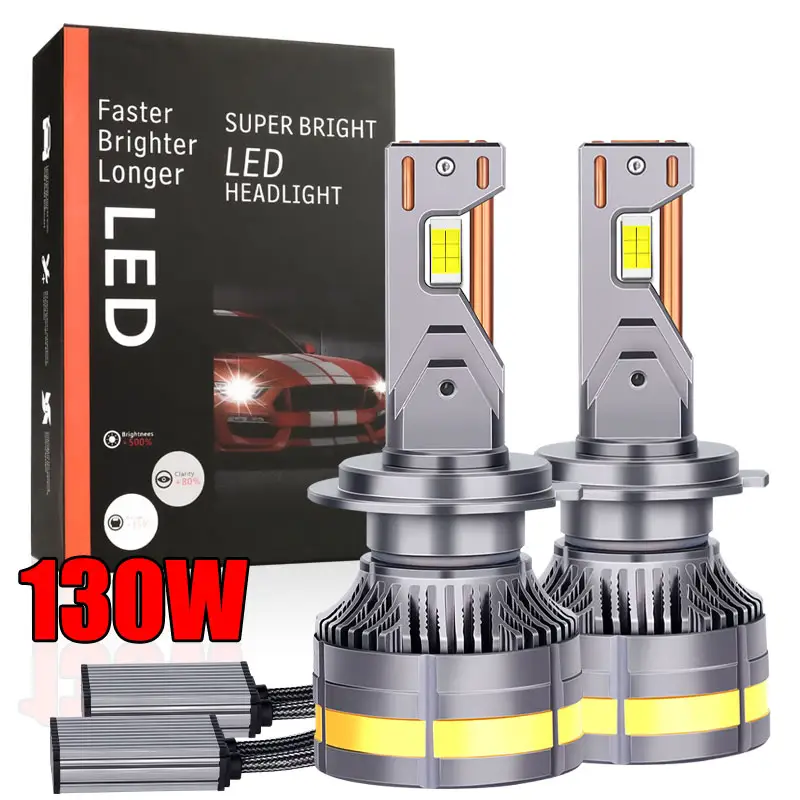 גבוהה כוח אוטומטי מאוורר h4 LED פנס המכונית h1 h7 h3 h11 9005/9006 HB3 HB4 LED פנס נורות 130W 39800LM LED פנס H4 H7 LED