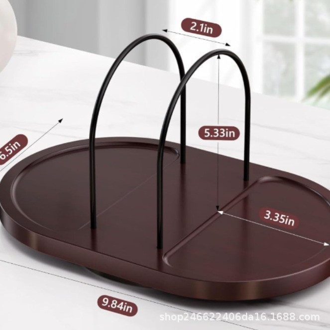 Étagère de rangement ronde couleur noyer