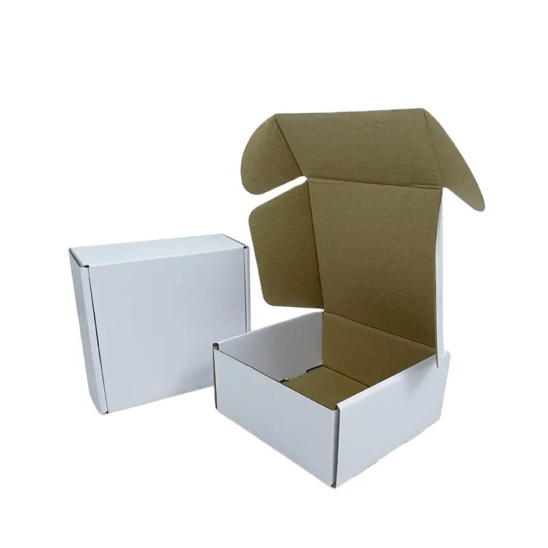 Cajas de cartón personalizadas para correo postal, color marrón, para embalaje corrugado, color blanco brillante