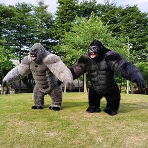 Unisex yetişkin özelleştirilebilir peluş karikatür karakter şişme Gorilla maskot kostüm hayvan tema - Product Image 1