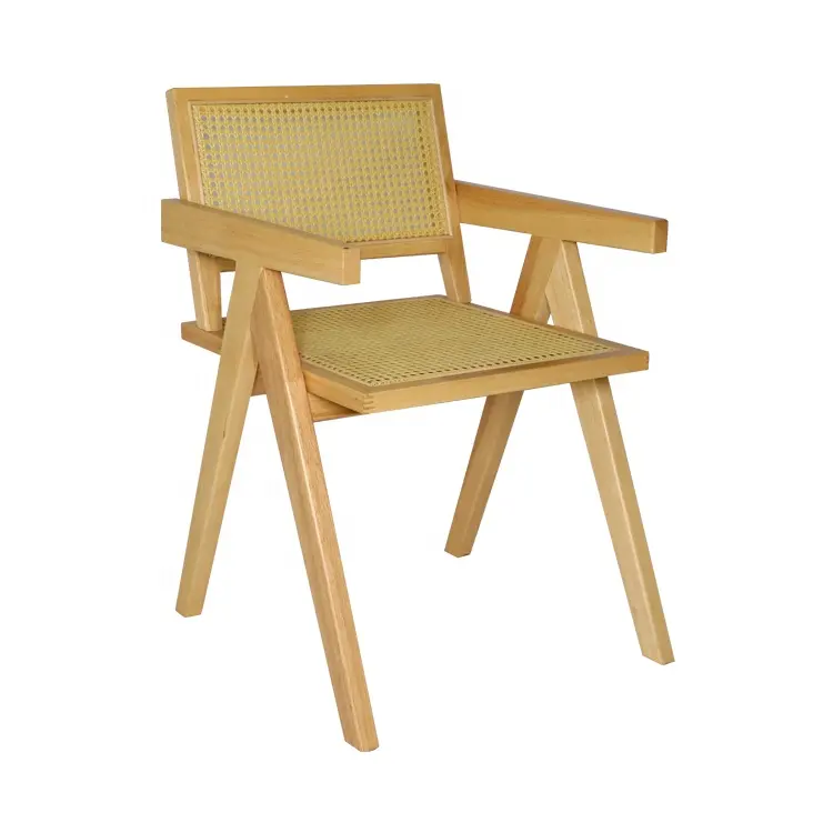 Chaise en rotin tissé moderne de haute qualité, meubles d'intérieur, chaise en bois massif pour hôtel