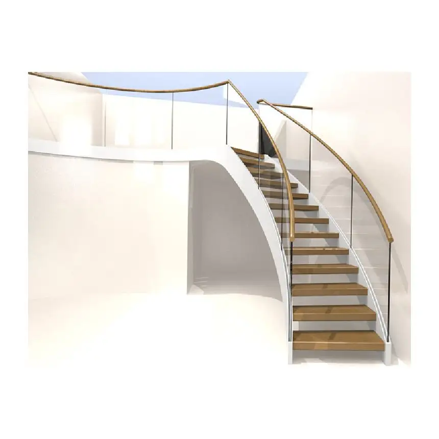 ACE simple wood or stone or tiles curved stairs for indoor