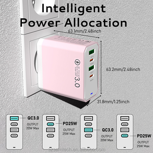 25W 2A+2C Fast Charger QC3.0 4-Port USB C Type C PD Wall Charger Smart Phone Portable Travel Fast Charger EU <strong>US</strong> UK <strong>AU</strong> <strong>Plug</strong> - Product Image 6