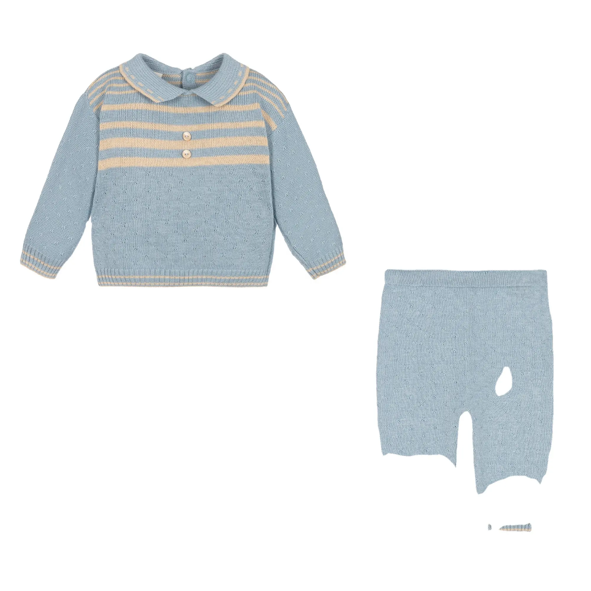 Nuovo stile di cotone a coste neonato o-collo top e pantaloni autunno bambine set 2 pz abiti per bambini