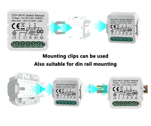 Mvava Rohs Ce Tuyaミニワイヤレスwifiライトスイッチモジュールwifiミニスマートスイッチ16a2ウェイDIY調光器スイッチ - Product Image 6