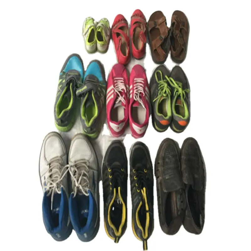 Sapatos usado bales, sapatos masculinos, sandálias esportivas, segunda mão, para homens, mulheres e crianças, produto em estoque
