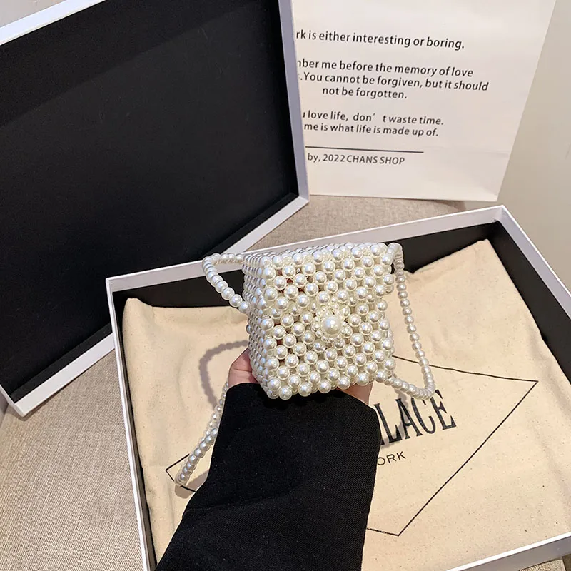 أزياء سلسلة قفل حقيبة كتف صغيرة أزياء هدية CrossBody السيدات حقائب اليد اللؤلؤ حقيبة يد للنساء
