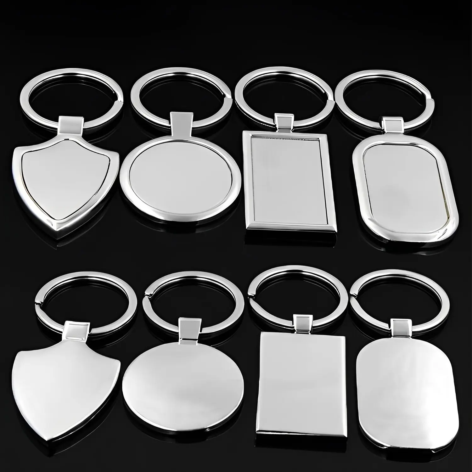 Nuovo Design di fabbrica colori argento placcato autoradio parti portachiavi Custom in metallo portachiavi con svuotamento