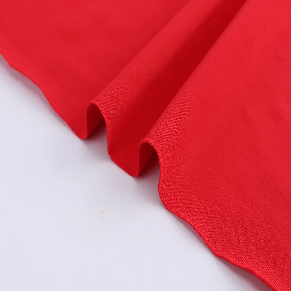 N4077-2 en stock jersey tela de spandex de poliéster de algodón elástico teñido yoga desgaste