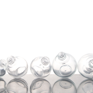 <strong>Empty</strong> Ball Shape Round clear Cosmetic Glass 30ml 50ml Essential Oil <strong>Bottles</strong> with <strong>Dropper</strong> Cap White Rubber Top with Cuticle Oil - Product Image 5