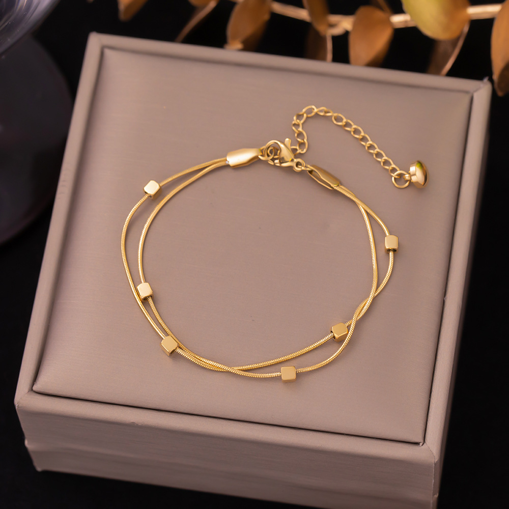 Sl075 double layer block gold