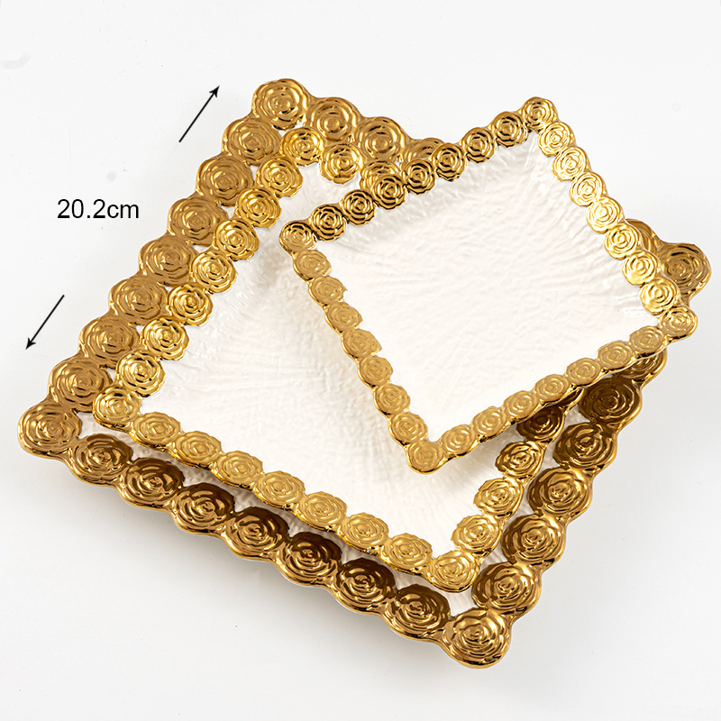 assiette carrée blanche de 8 pouces