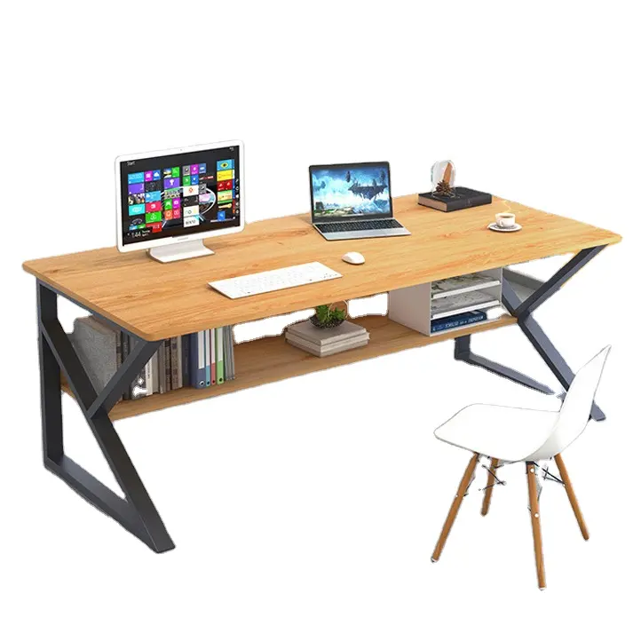 Blanco simple negro en forma de L moderno Escritorio de oficina en casa mesas escritorios y sillas conjunto muebles patas de metal para diseño de oficinas